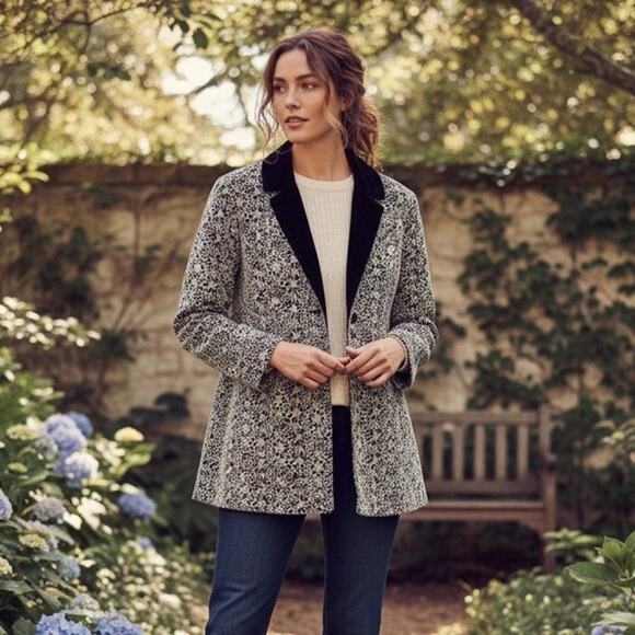 NEW Nick & Mo Coat Womens L Floral Velvet Cottagecore Fairy Boho Whimsigoth - Picture 1 of 9